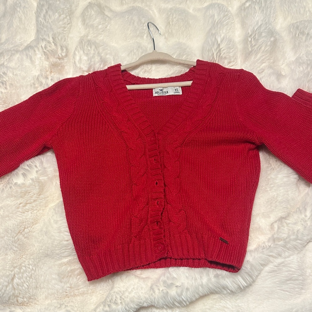 Hollister Red Women's Cardigan Sweater